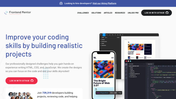 Frontend Mentor's website screenshot