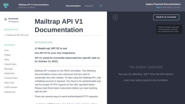 Mailtrap's website screenshot