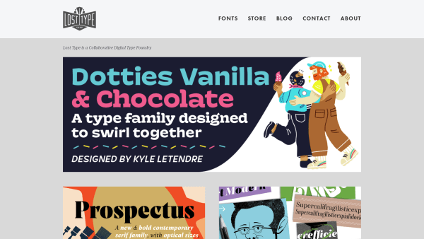 Lost Type Co-op's website screenshot