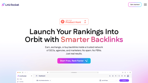 LinkRocket's website screenshot