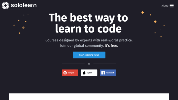 SoloLearn's website screenshot