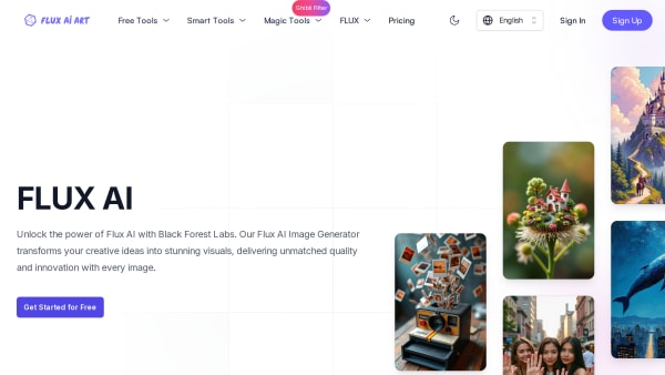 FLUX AI ART's website screenshot