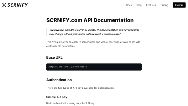 Scrnify's website screenshot