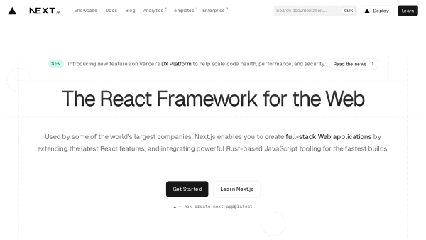 Next.js's website screenshot