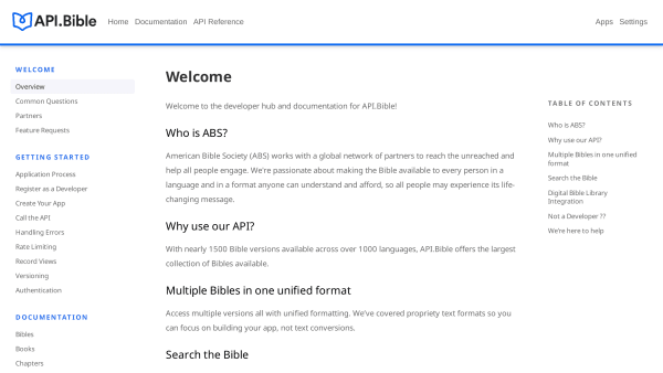 The Bible's website screenshot