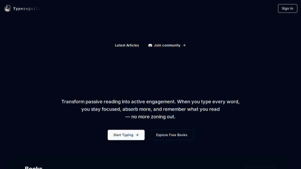 Typersguild's website screenshot