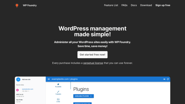 WP Foundry's website screenshot