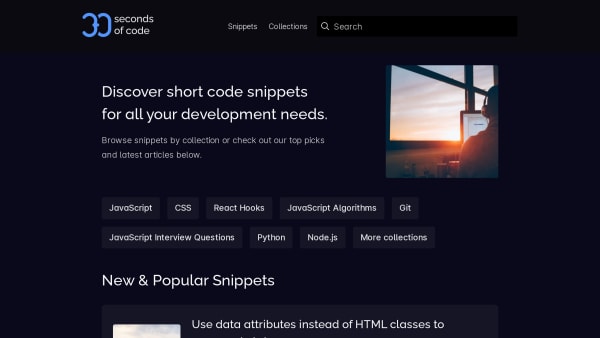 30 seconds of code's website screenshot