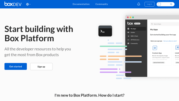 Box's website screenshot