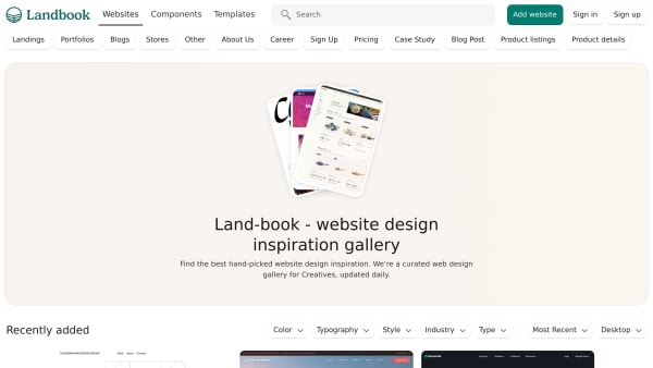 Land-book's website screenshot