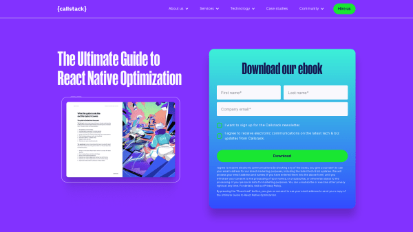 The Ultimate Guide to React Native Optimization's website screenshot