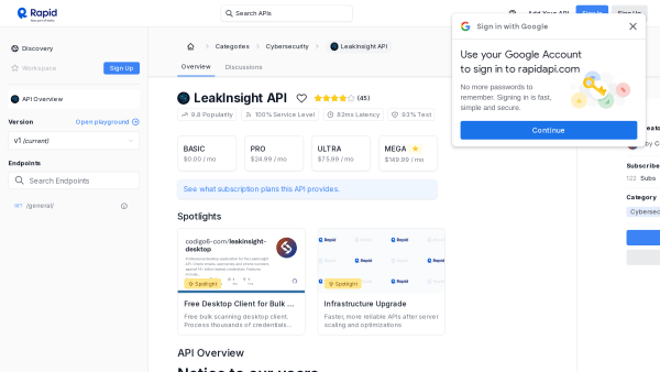 LeakInsight's website screenshot