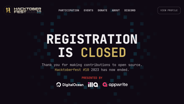 Hacktoberfest's website screenshot