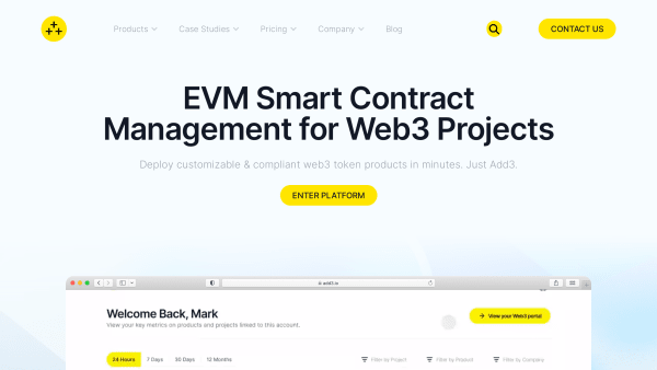 Add3's website screenshot