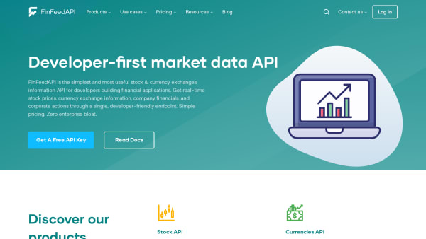 FinFeedAPI's website screenshot