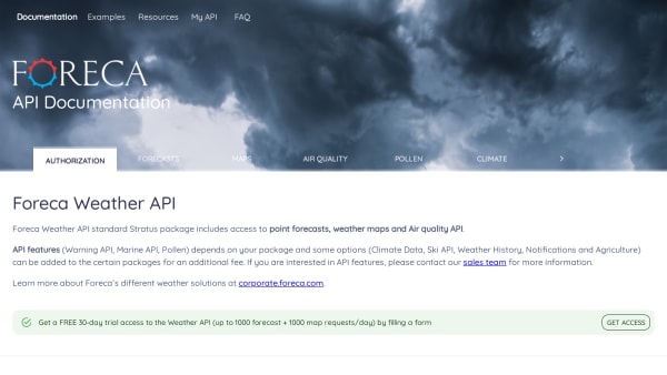 Foreca's website screenshot