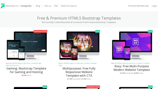 FreeHTML5's website screenshot