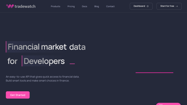 TradeWatch's website screenshot