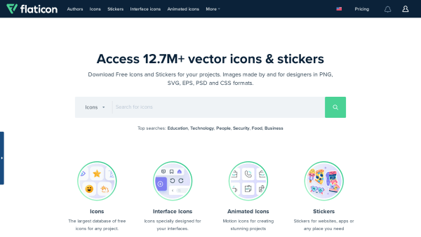 Flaticon's website screenshot