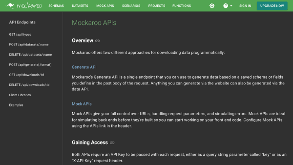 Mockaroo's website screenshot