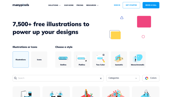 ManyPixels's website screenshot