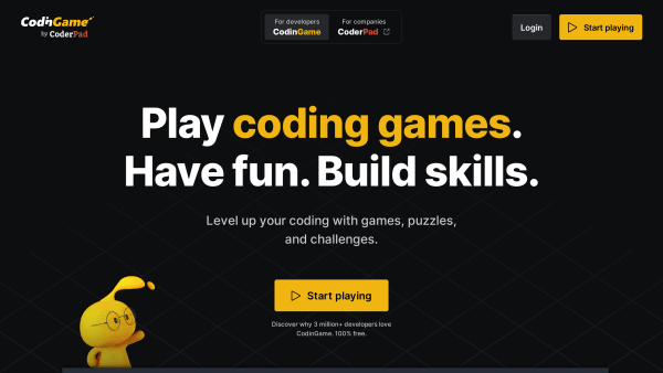 CodinGame's website screenshot