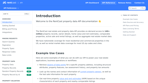 RentCast's website screenshot