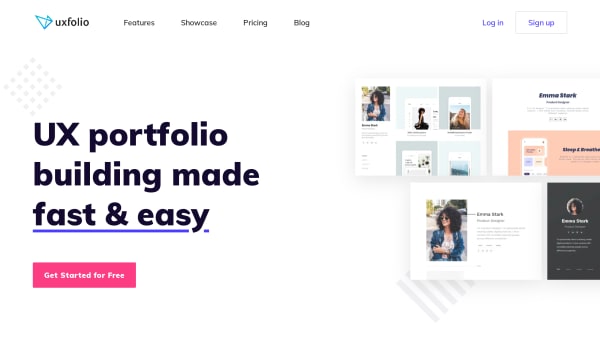 UXfolio's website screenshot