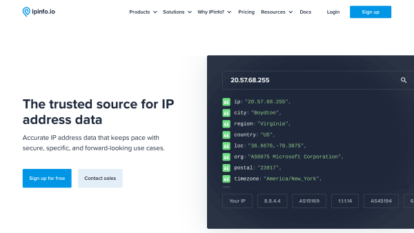 IP Address Details's website screenshot