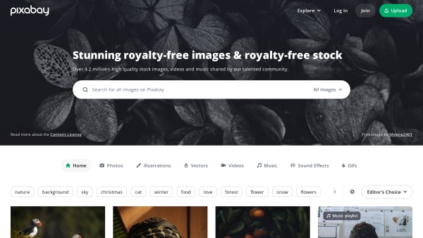 Pixabay's website screenshot