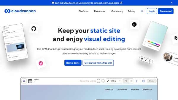 CloudCannon's website screenshot