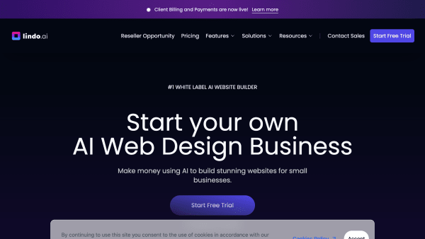 Lindo AI's website screenshot