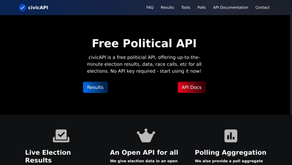 civicAPI's website screenshot