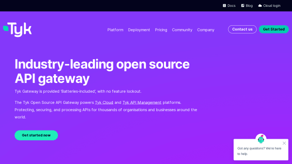 Tyk's website screenshot
