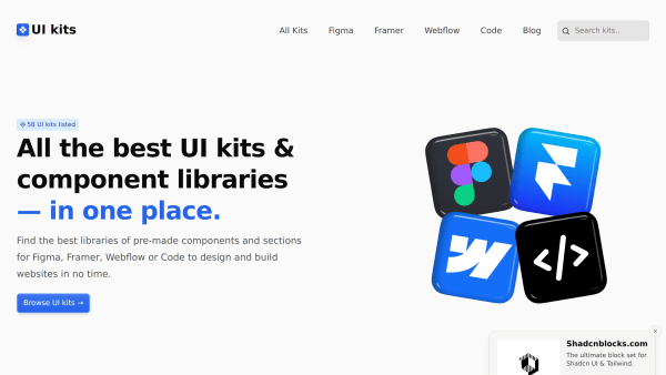 UI Kits Design's website screenshot