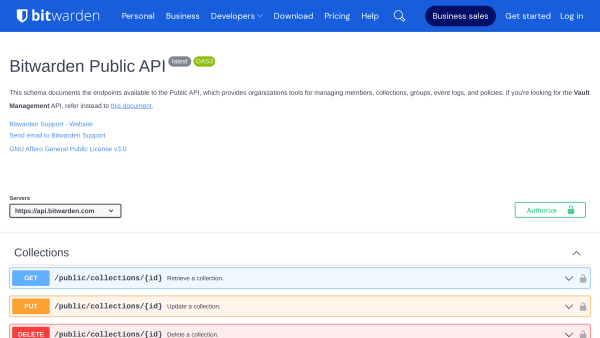 BitWarden's website screenshot