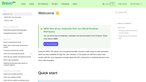 Sendinblue's website screenshot