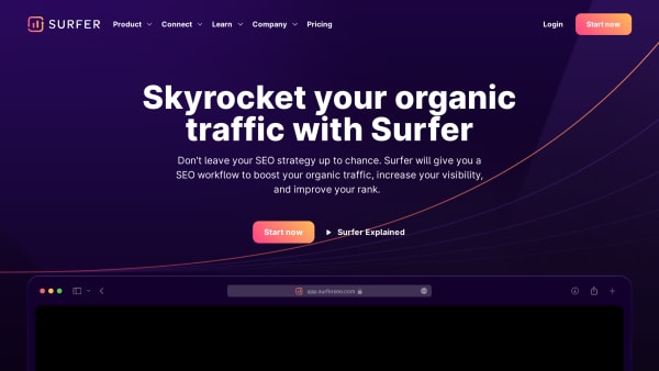 Surfer's website screenshot