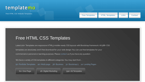 TemplateMo's website screenshot