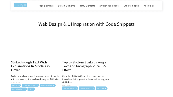 CodeMyUI's website screenshot