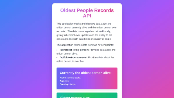 WhoIsTheOldest's website screenshot