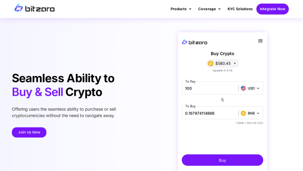 Bitzaro's website screenshot