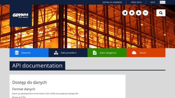 City, Gdynia's website screenshot
