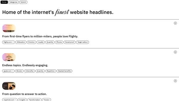 Website Headlines (dotcom)'s website screenshot