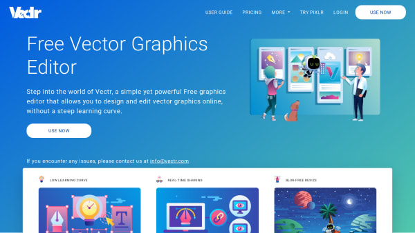 Vectr's website screenshot