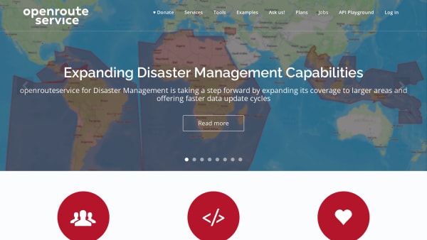 openrouteservice.org's website screenshot
