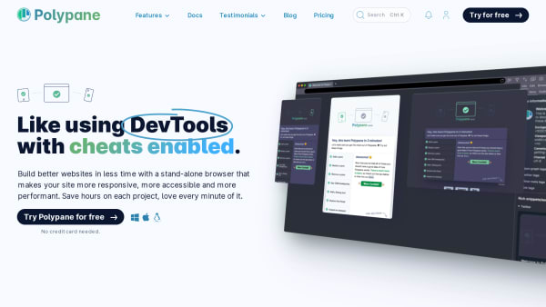 Polypane's website screenshot