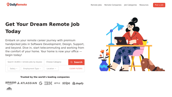 DailyRemote's website screenshot