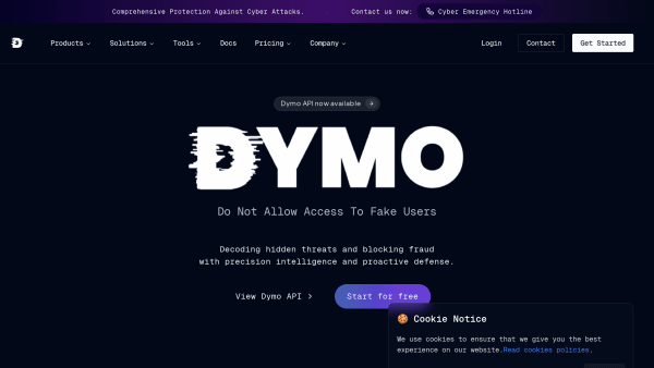 Dymo's website screenshot