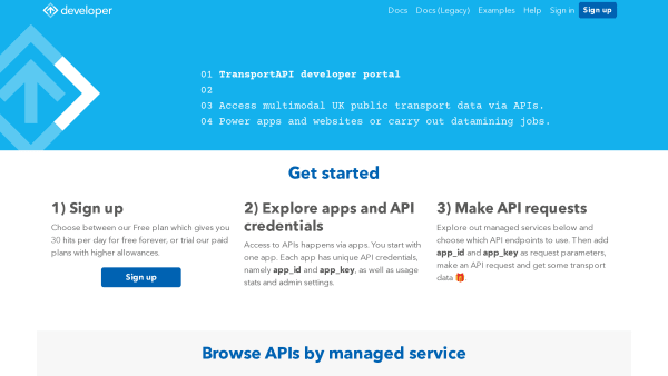 Transport for UK's website screenshot